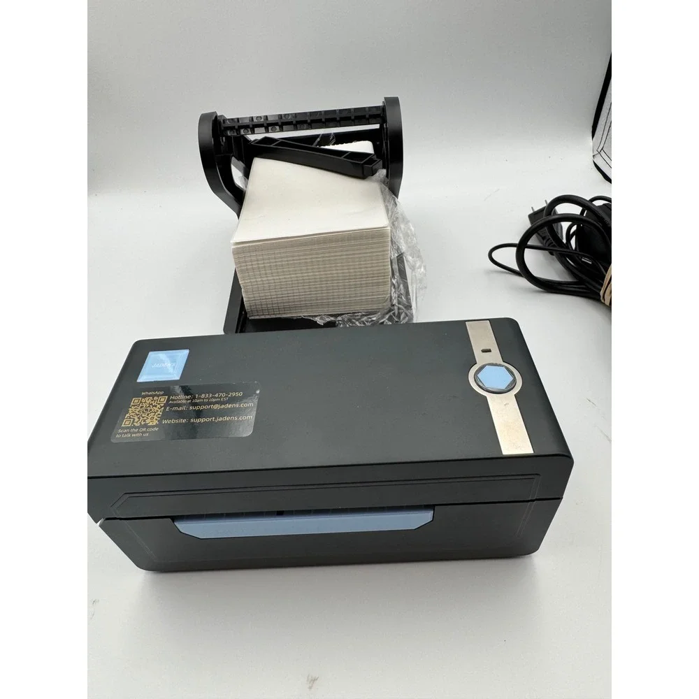 Jadens Thermal Shipping Label Printer Black with External Holder and Labels